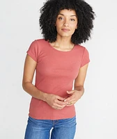 Lila Rib Scoopneck Brick