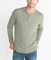 Double Knit Henley Admiral Green