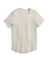 Saddle Hem Pocket Tee Natural/Black Stripe