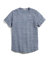 Re-Spun Saddle Hem Pocket Tee Heather Blue Neps