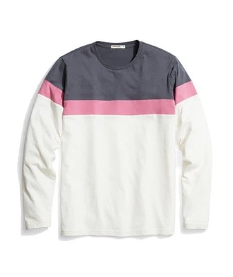 Jacob Pieced Crewneck Magnet/Rose/Natural