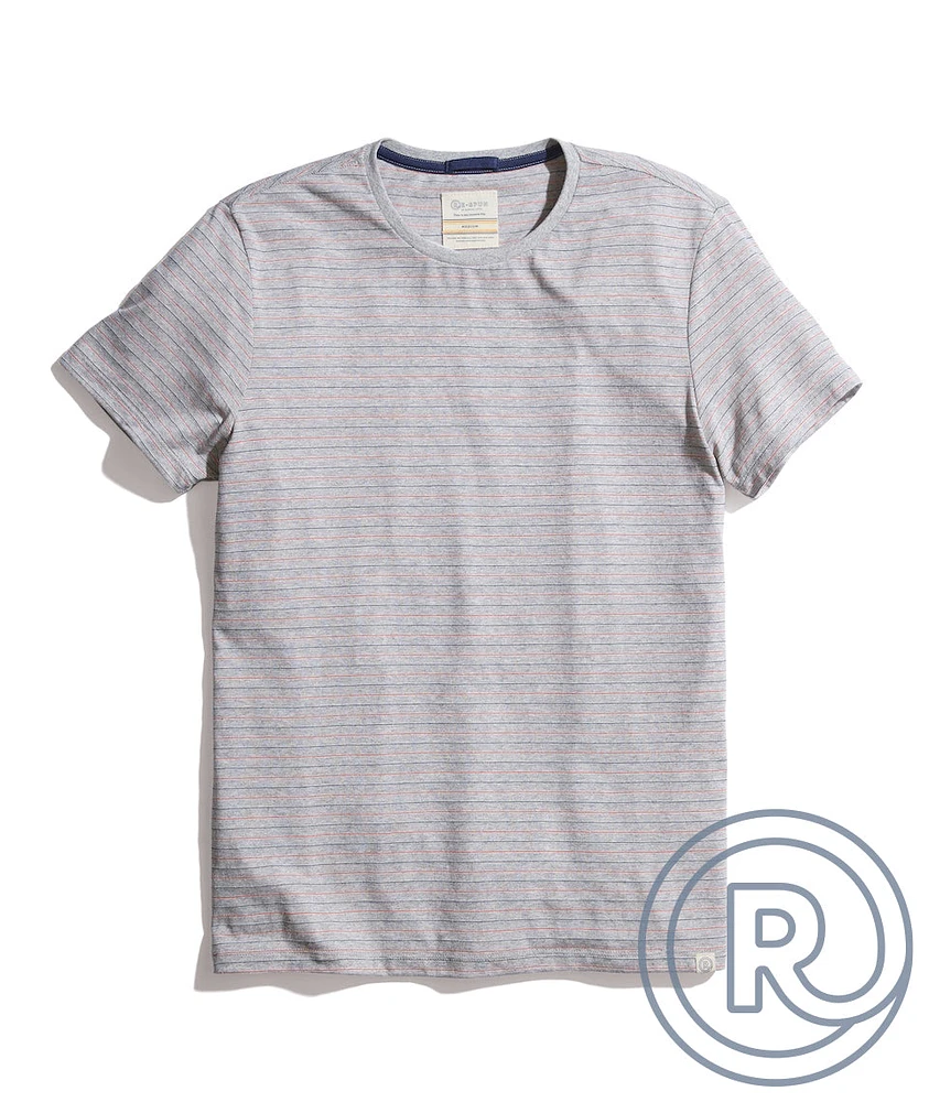 Re-Spun Stripe Crew Heather Grey Multi