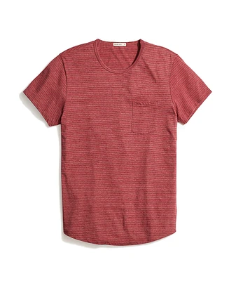 Saddle Pocket Tee Tawny Port/Black Stripe