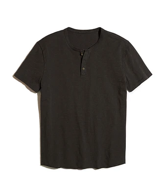 Short Sleeve Henley Faded Black