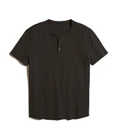 Short Sleeve Henley Faded Black