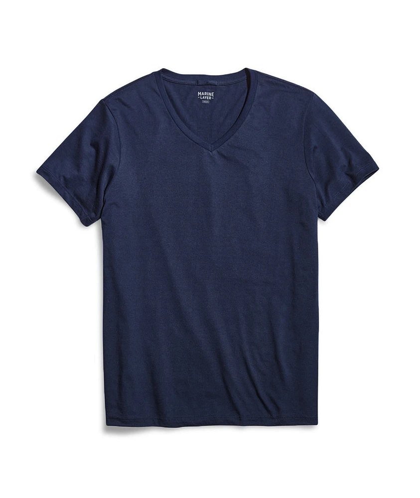 Signature V-Neck Tee True Navy