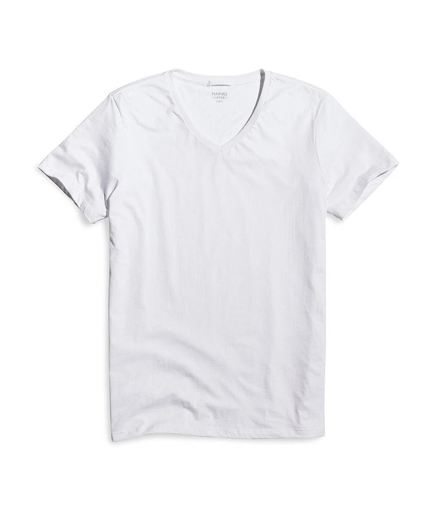 Signature V-Neck Tee Pure White