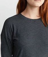 Mona Long Sleeve Crew Black/White Stripe