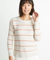 Nina Crewneck Sweater Oatmeal Heather/Coral Gold