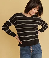 Nina Crewneck Sweater Black/Oatmeal Heather