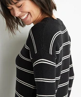 Nina Crewneck Sweater Black/Oatmeal Heather