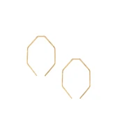 Kris Nations Octagon Pull Through Hoop Earrings in Gold