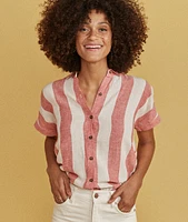 Paige Button Down Baked Apple Stripe