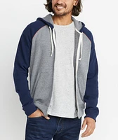 Raglan Zip Hoodie  Heather Grey/Navy