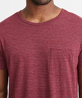 Saddle Pocket Tee Tawny Port/Black Stripe