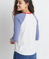 Re-Spun Lightweight Baseball Raglan Natural/Indigo