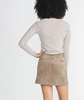 Rosie Suede A-Line Skirt Birch