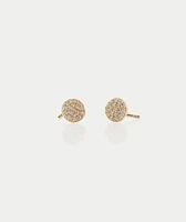 Kris Nations Round Pave Stud Earrings