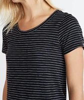 Boyfriend Saddle Tee Black Stripe