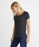 Boyfriend Saddle Tee Black Stripe