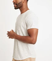 Saddle Hem Pocket Tee Natural/Black Stripe