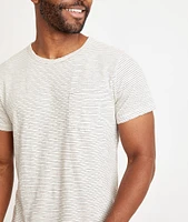 Saddle Hem Pocket Tee Natural/Black Stripe