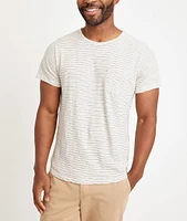 Saddle Hem Pocket Tee Natural/Black Stripe