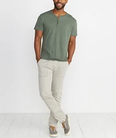 Short Sleeve Henley Faded Thyme