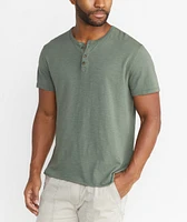 Short Sleeve Henley Faded Thyme