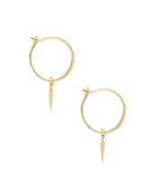 Kris Nations Small Hoop Earrings with Petite Spikes in Gold