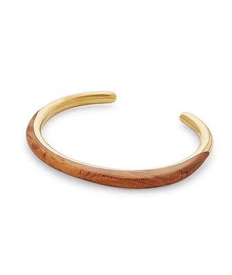 Soko Teak Sabi Outline Cuff in Brass/Wood