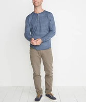 Double Knit Henley Storm Blue