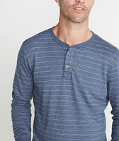 Double Knit Henley Storm Blue