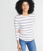 Clover Longsleeve Saddle Crew Retro Stripe