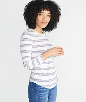 Clover Longsleeve Saddle Crew Retro Stripe