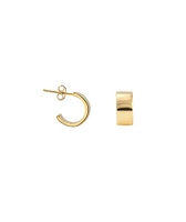 Kris Nations Wide Huggie Hoops in Gold