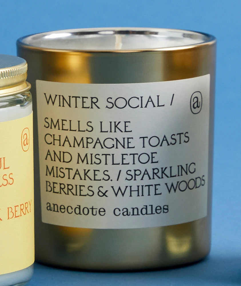 Anecdote Gold Candle in Winter Social