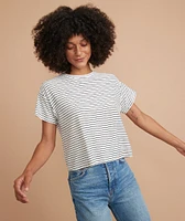 Lydia Textured Stripe Top Natural/Black