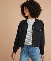 Holland Crop Jacket Washed Black