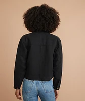 Holland Crop Jacket Washed Black