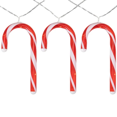 7ct Red and White Candy Cane Christmas Lights - 4.5ft Clear Wire