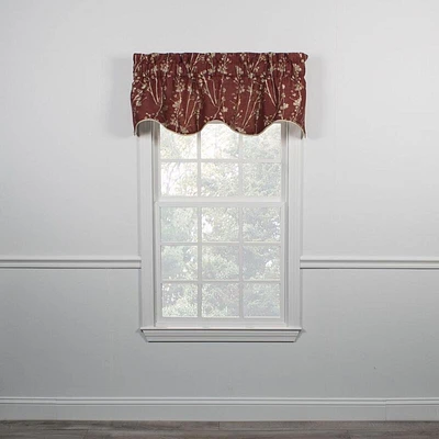 Ellis Curtain Meadow High Quality Room Darkening Solid Natural Color Lined Scallop Window Valance - 50 x15