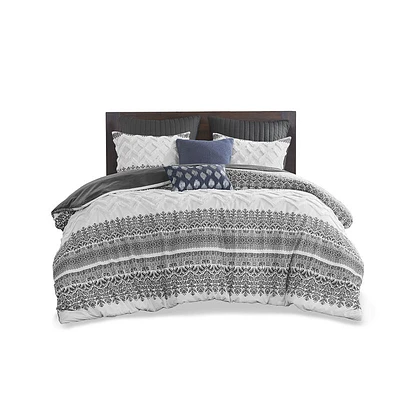 Gracie Mills Robbins 3-Piece Cotton Comforter Set with Chenille Tufting