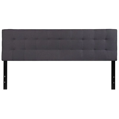 Flash Furniture Bedford Tufted Upholstered King Size Headboard in Dark Gray Fabric