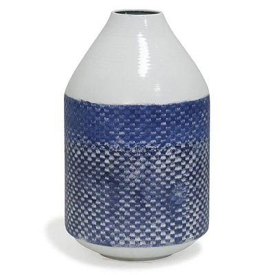 Small Checkered Metal Vase