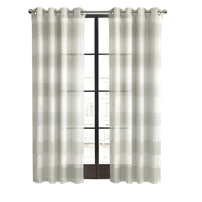 Habitat Paraiso Eclectic Smooth Textured Brighten Space Sheer Panel Grommet Curtain Ivory