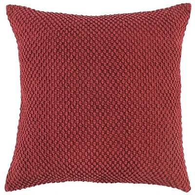 Homezia Deep Merlot Nubby Textured Modern Throw Pillow