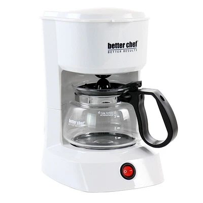Better Chef 4 Cup Compact Coffee Maker in with Removable Filter Basket