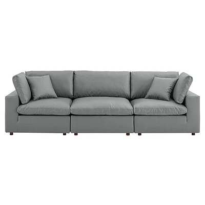 Commix Down Filled Overstuffed Vegan Leather -Seater Sofa