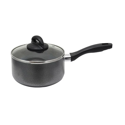Oster Clairborne Quart Aluminum Sauce Pan with Lid in Charcoal Grey